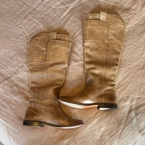 Frye Paige tall riding boots, tan leather, size 7